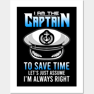 I am The Captain Of This Boat Funny Boating Gifts Sailing Posters and Art